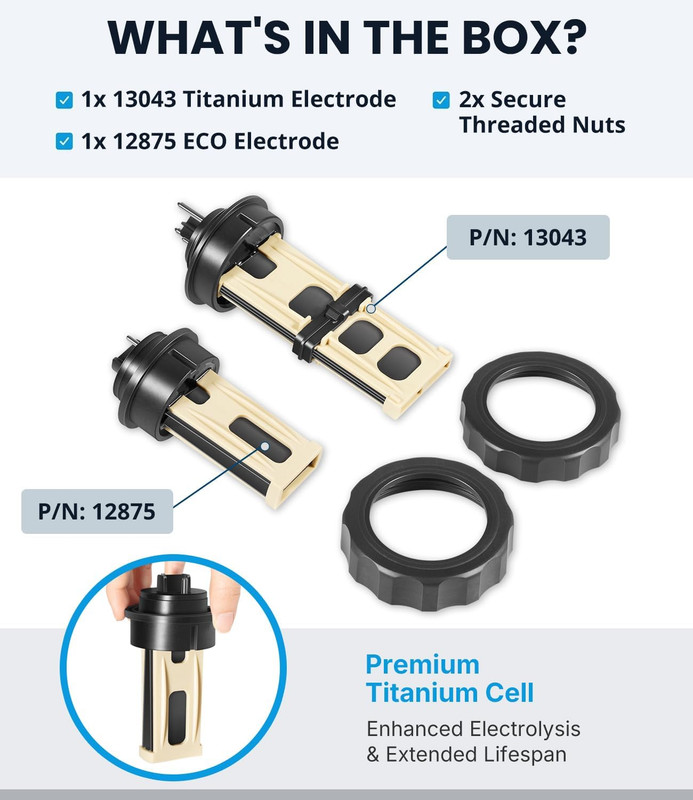Titanium ECO Electrode Replacement Kit for Intex Krystal Clear Saltwater System gallery