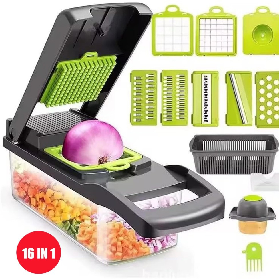 16-In-1 Vegetable Fruit Chopper Cutter Food Onion Veggie Dicer Slicer Kitchen* gallery