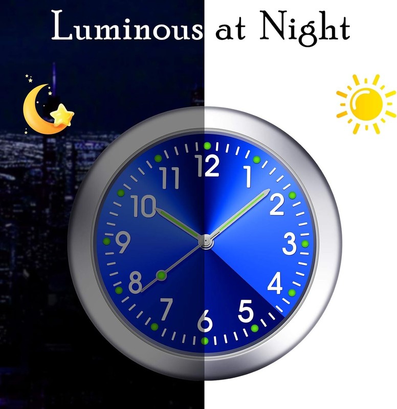 Car Dashboard Clock Mini Tiny Analog Clock Watch for Vehicle Stick On Clock USA gallery
