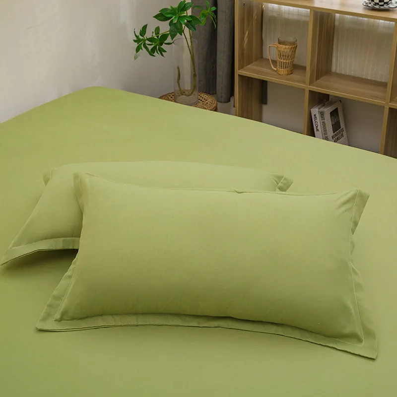 2PCS 2025 new 48 × 74cm solid color comfortable and skin-friendly pillowcase env gallery