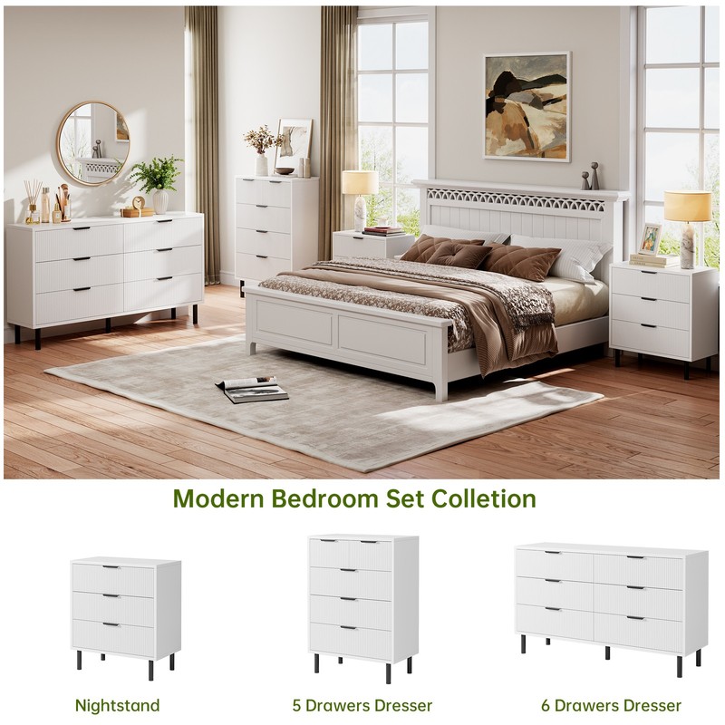 Modern Wave Pattern Blister Six Drawer Cabinet For Bedroom Living Room & Hallway gallery