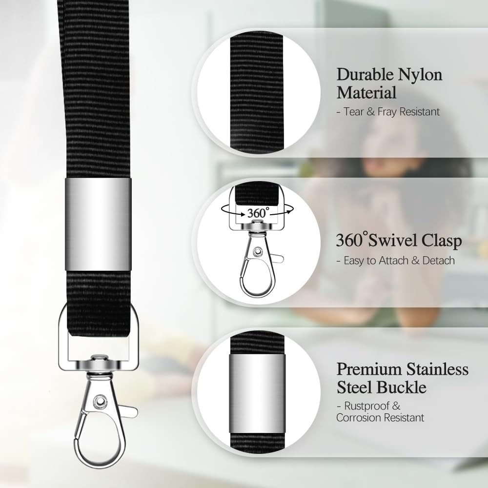 7 PCS Lanyards for Id Badges, Keychain Lanyard with 360° Swivel Clip, Multicolou gallery