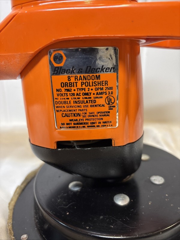 Black & Decker 8” Random Orbit Polisher Buffer No. 7962 Type 2 Corded Electric gallery