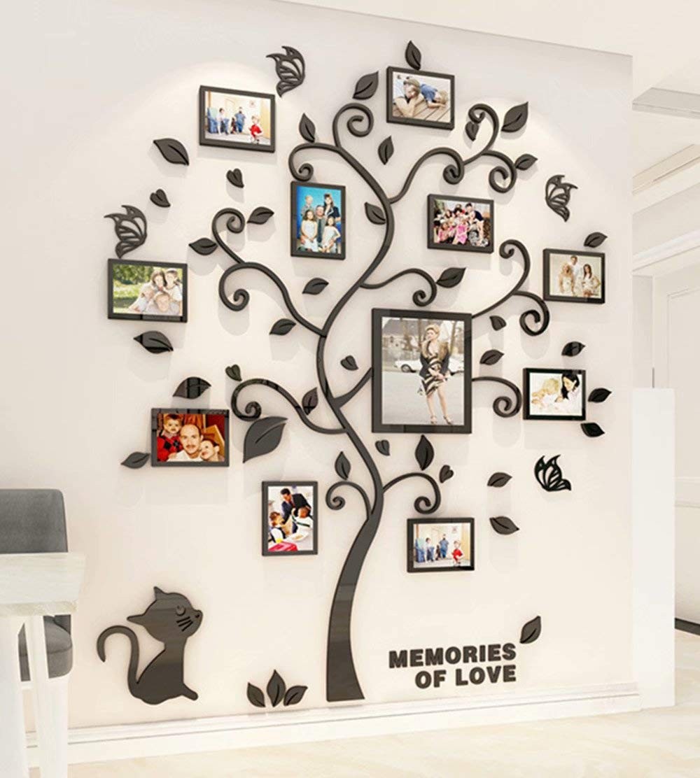 3D Tree Wall Stickers - Family Decor Black Trunk Medium, gallery