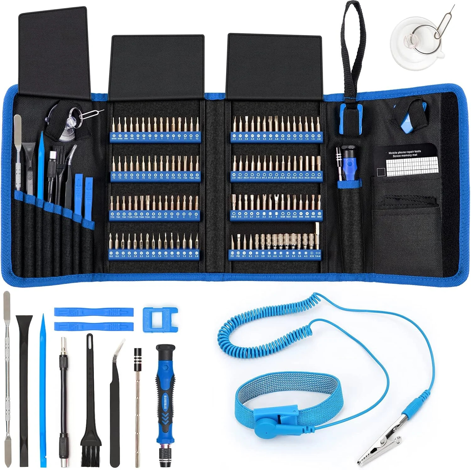 STREBITO Precision Screwdriver Set 142-Piece + Anti Static Wrist Strap Bundle, E gallery