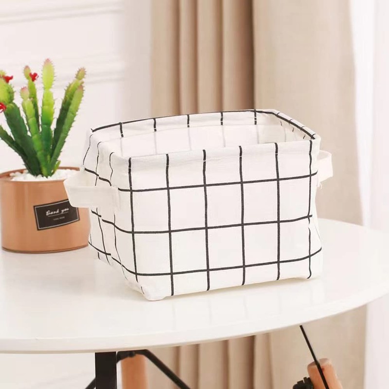Foldable Storage Basket -Set of 6 Small Collapsible Canvas Containers Organizers gallery