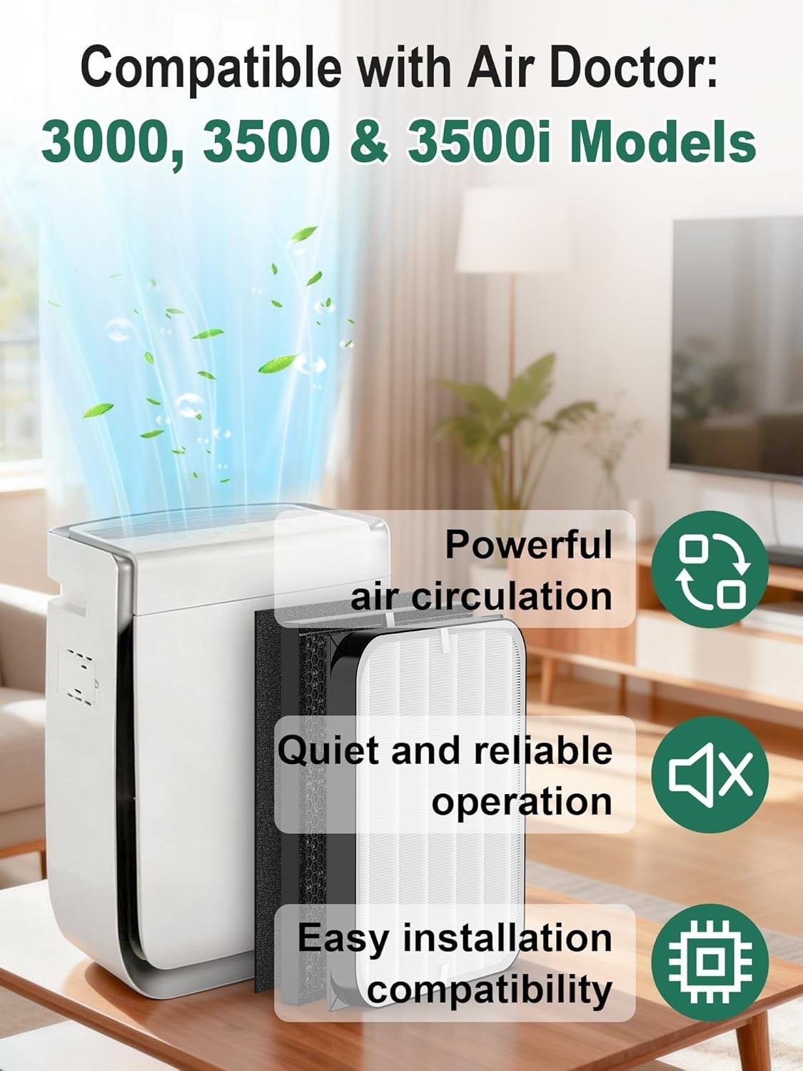 3500 Replacement Filter Compatible with Air Doctor 3500 Serie Air Purifier, fits gallery