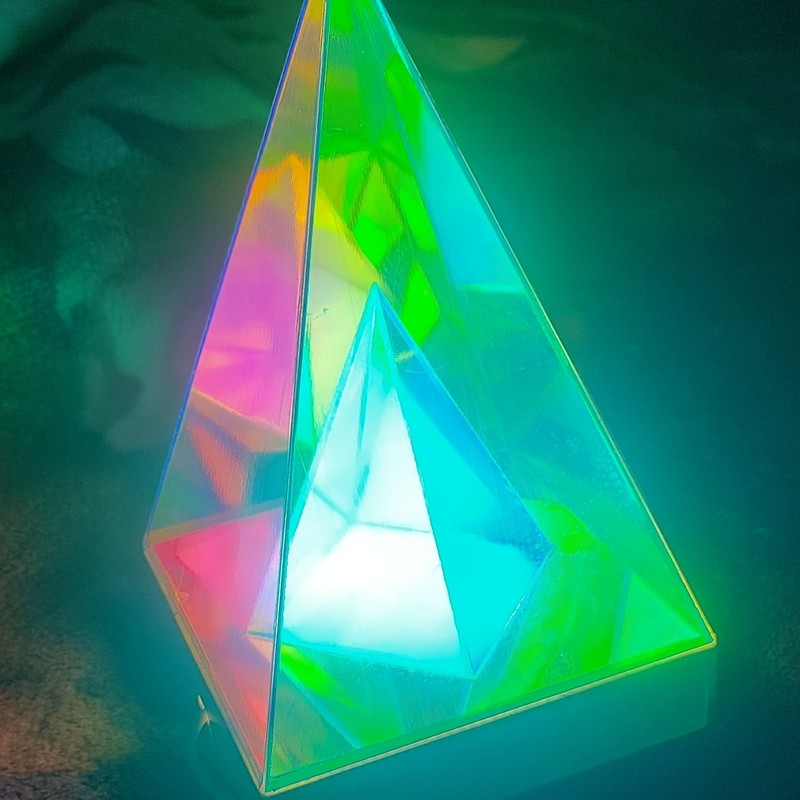 Color Changing LED Pyramid Table Lamp, Corded Multicolor, Switch, Plastic gallery