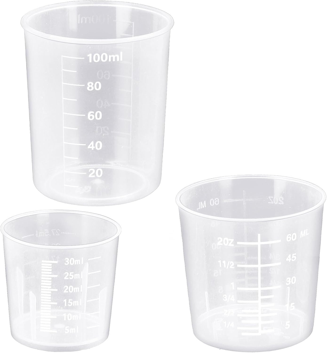 3 Pack Measuring Cup Set, Includes 1 Oz (30 Ml), 2 Oz (60 Ml) and 3.4 Oz (100 Ml gallery