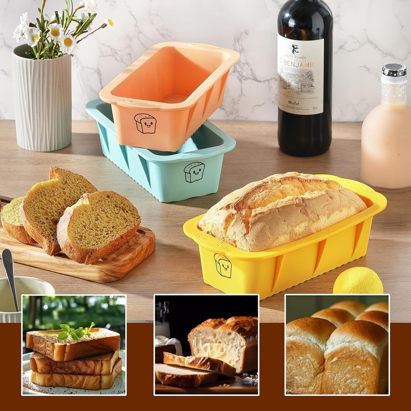 3PCS Silicone Bread Loaf Pan: Non-Stick, Easy Release, Dishwasher Safe gallery