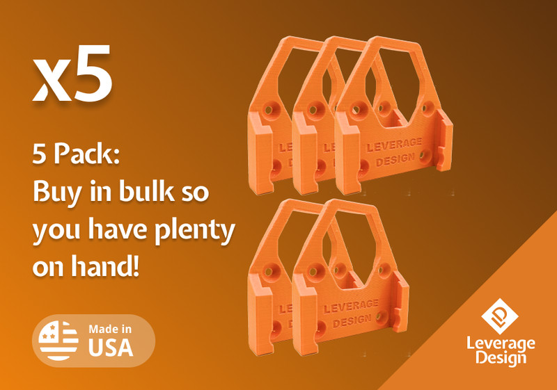 LOCKING! 5 Pack: RIDGID 18V ORANGE Battery Mounts / Holders - MADE IN USA gallery