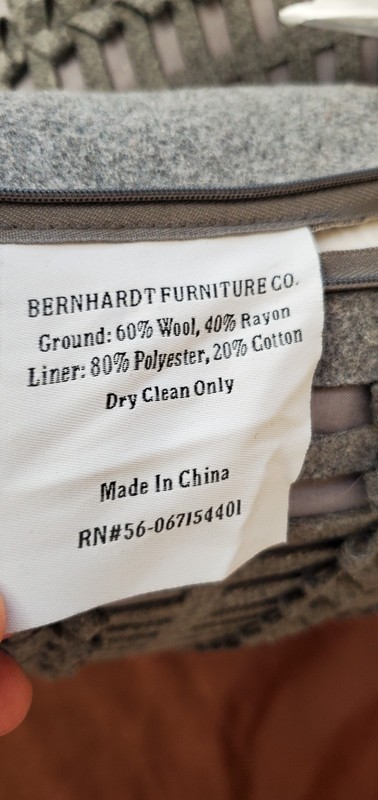 Bernhardt Wool Blend Throw 3 Pillows 21x21 Gray Duck Feather Blend Fill Luxe EUC gallery