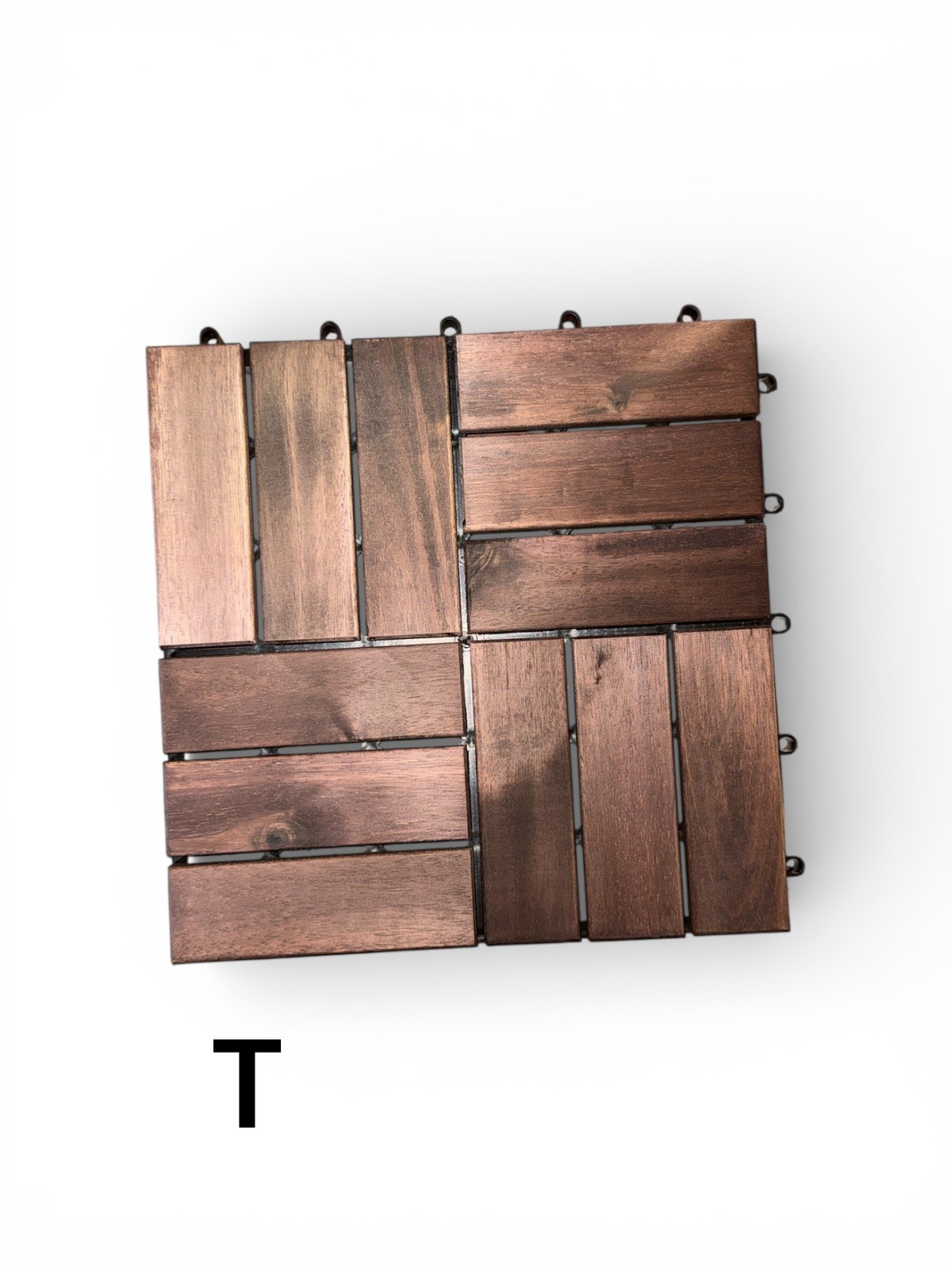 Interlocking Deck Tiles 9.6 SQFT - 10PCS Waterproof Acacia Wood Patio Tiles. gallery