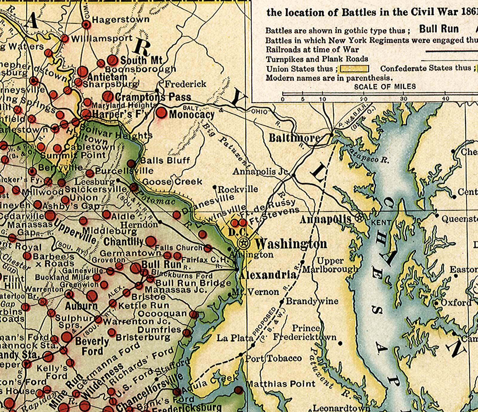Virginia Civil War Battlefield 1912 Map Military Battles Wall Art Poster Print gallery