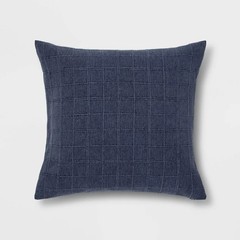 Oversized Woven Windowpane Square Throw Pillow Blue – Threshold