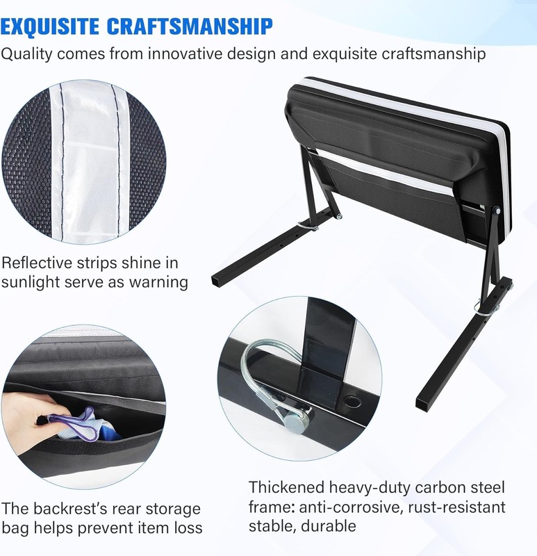 Universal ATV Backrest with Storage Pocket,900D Oxford Cloth Cover with 270 Degr gallery