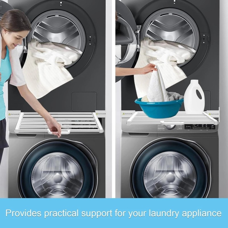 Adjustable 29" Stacking Kit for Washer Dryer, Pull-Out Rack gallery