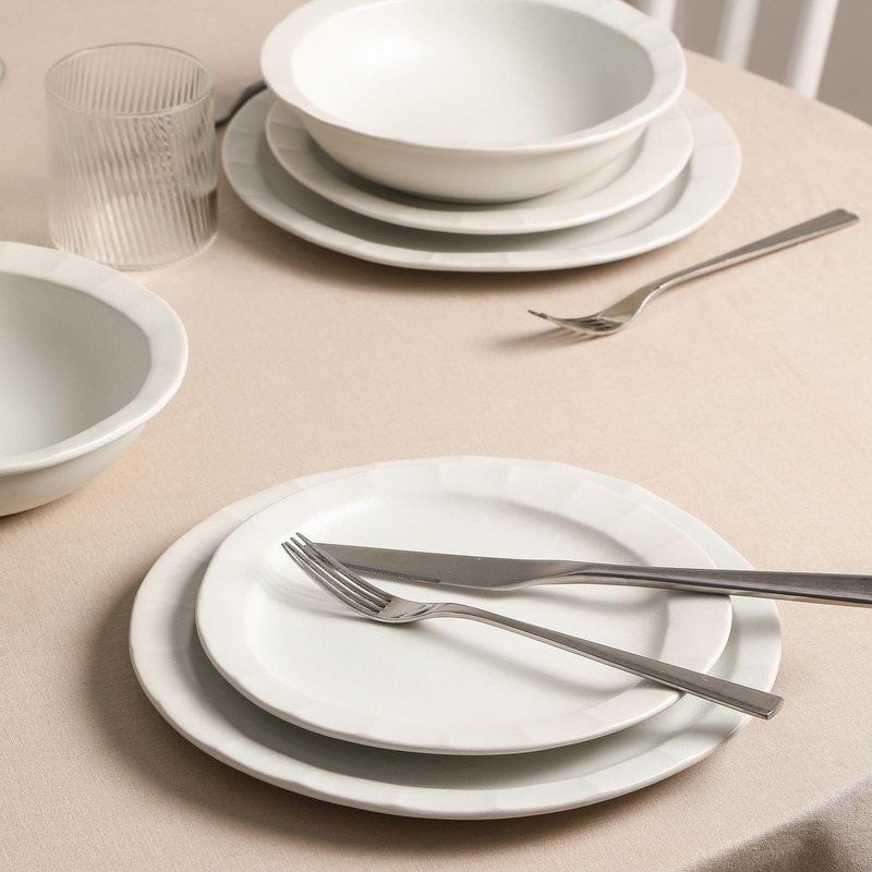 Stone Lain Oasis Stoneware Plate Dish Set 4-Piece Dinner Plates - Ceramic gallery