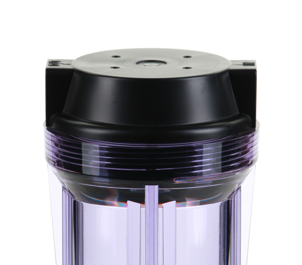 Hydronix RO Filtration Systems 10" Clear Housing w/ Black Flat Cap 1/4" Ports gallery