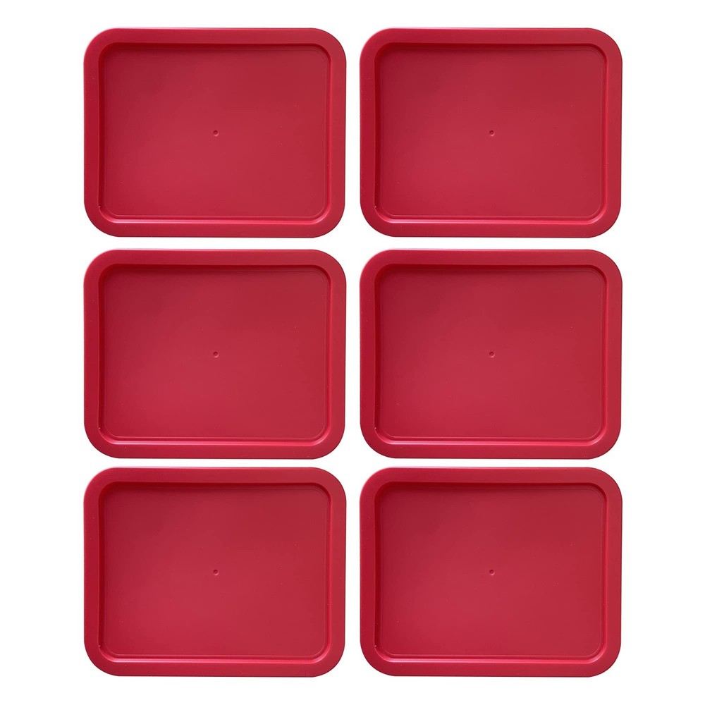 Replacement Lids for Pyrex 7210-PC Cover 3-Cup Rectangle Red 5.75x7.75" 6-Pack