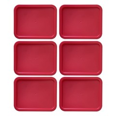 Replacement Lids for Pyrex 7210-PC Cover 3-Cup Rectangle Red 5.75×7.75″ 6-Pack