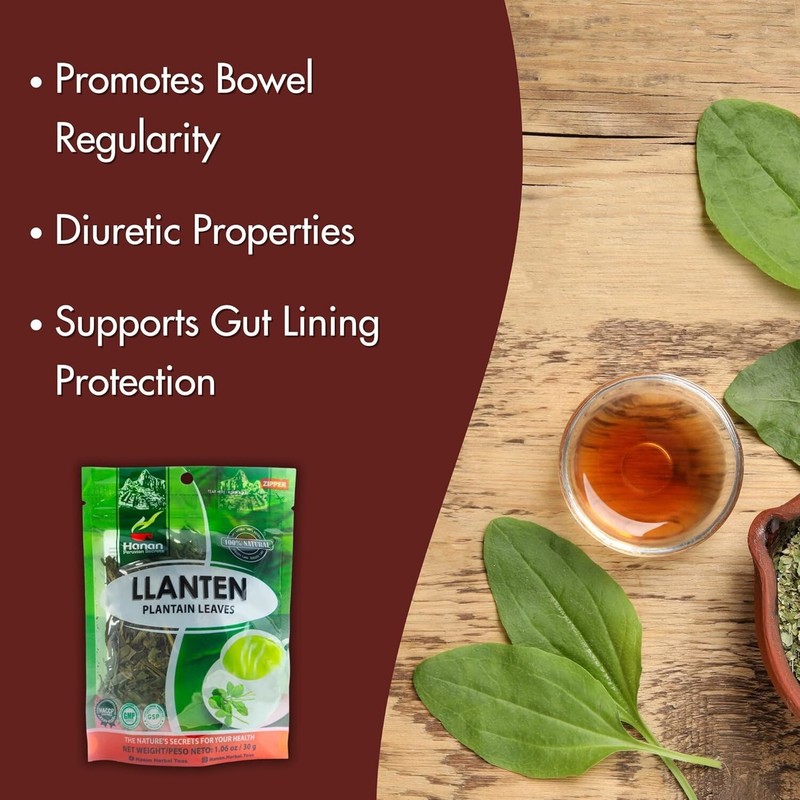 Plantain Leaf Tea (Llanten) (30 g) - Loose, Dried Llanten Plant Leaves from Peru gallery