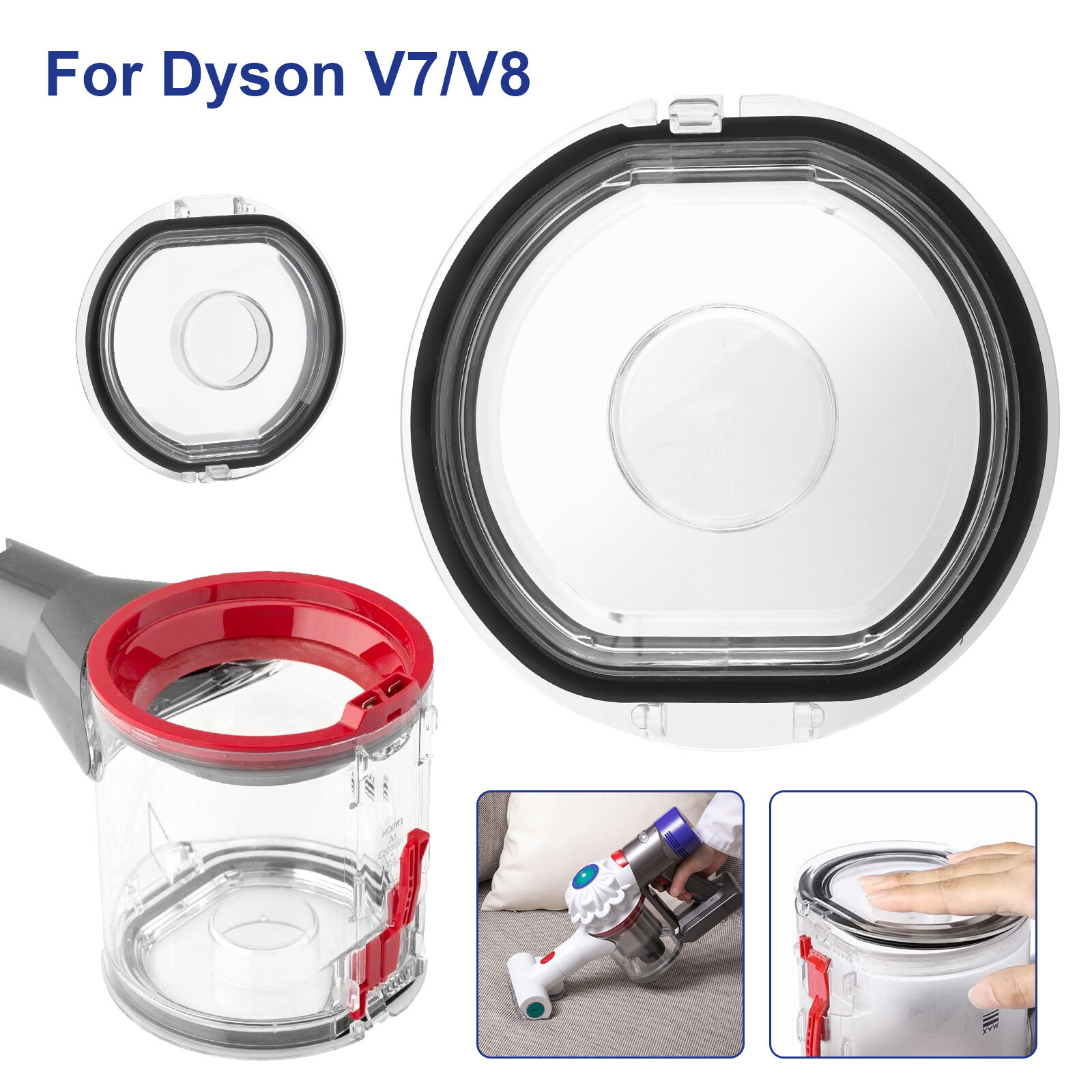 Bin Lid Cap For Dyson V7/V8 Vacuum Cleaner Replacement Dust Bucket Bottom Cover gallery