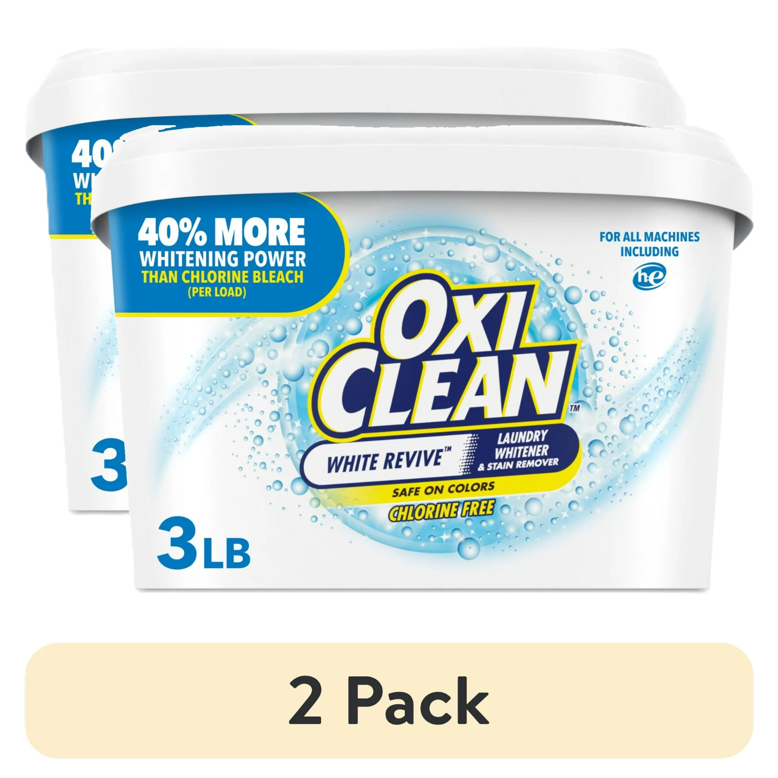 (2 pack)OxiClean White Revive Laundry Whitener Laundry Stain Remover Powder, 3lb gallery