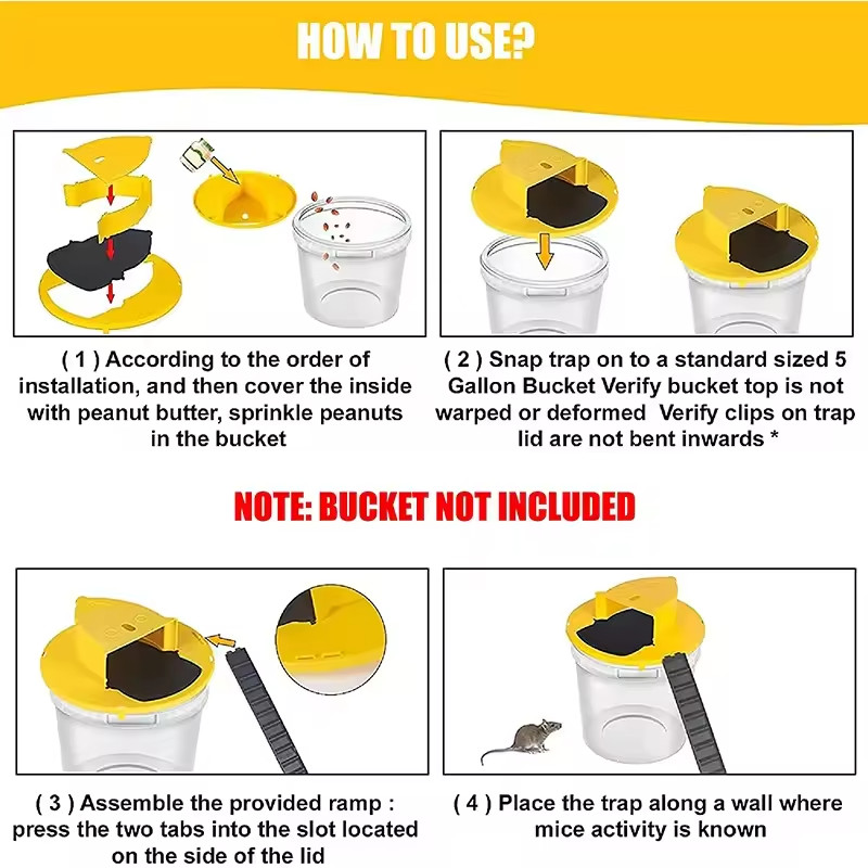 Mouse Rat Trap Flip & Slide Mouse Trap Bucket Catcher Mousetrap Slide Bucket Lid gallery