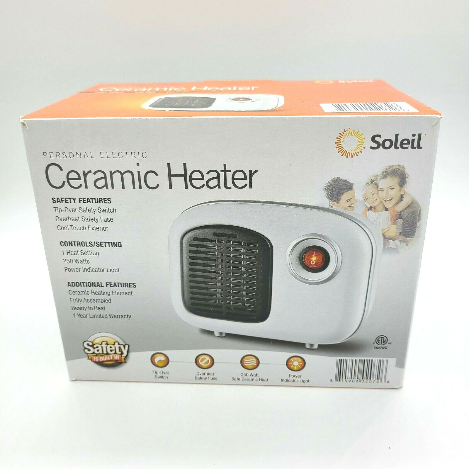 Soleil Personal Indoor Ceramic Mini Heater White New 250W Free Shipping gallery