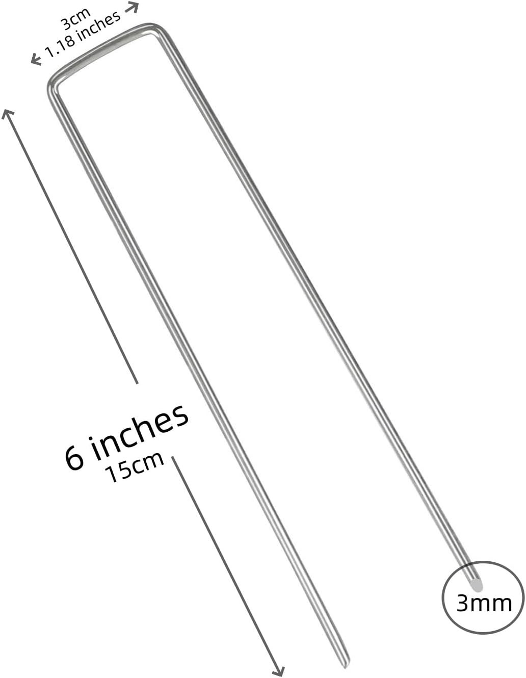 6" Landscape Staples Galvanized Steel Garden Pins Weed Fabric Stakes gallery