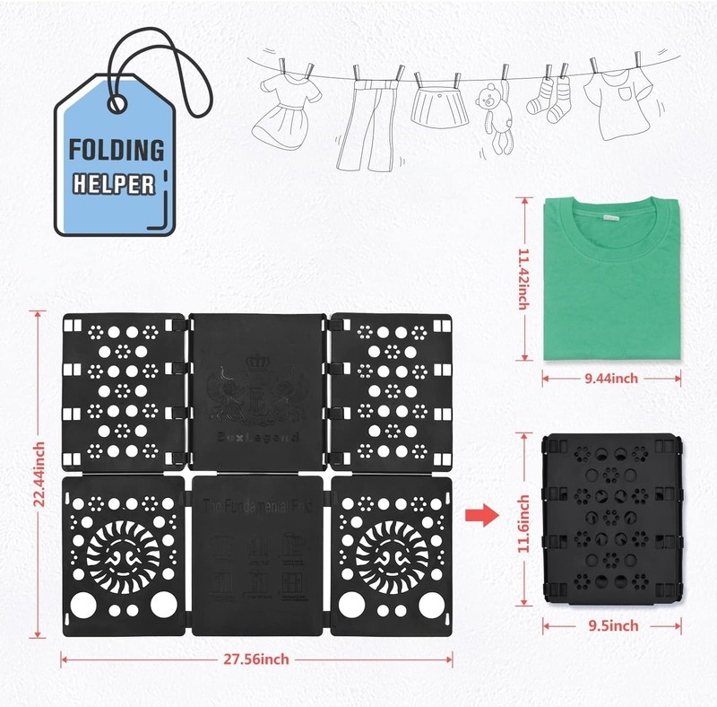 BoxLegend V3 Shirt Folder Board Tshirt Clothes 23.5 x 4 x 29 inch, Black gallery