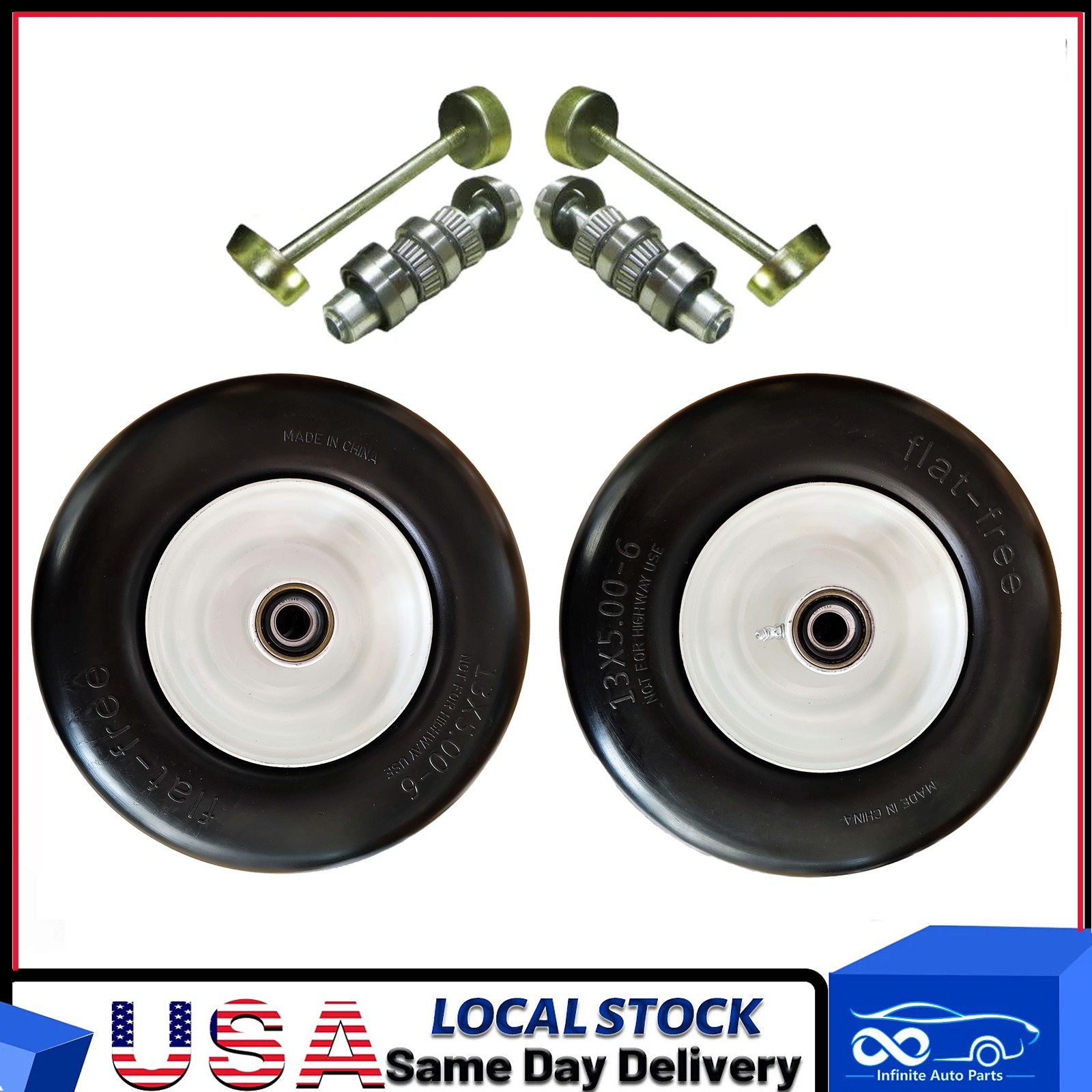 2Pack Front Solid Wheel Tire No Flat Puncture For Exmark Lazer Toro 13x5x6--QP gallery