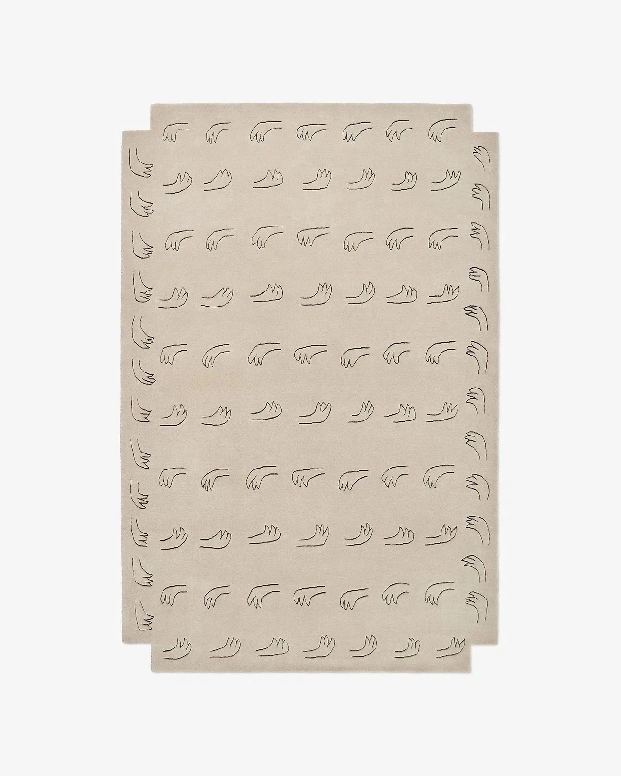 Hand-Tufted Wool Rug 9x12 ft - Nordic Knots Beige Design Handmade Area Rug gallery