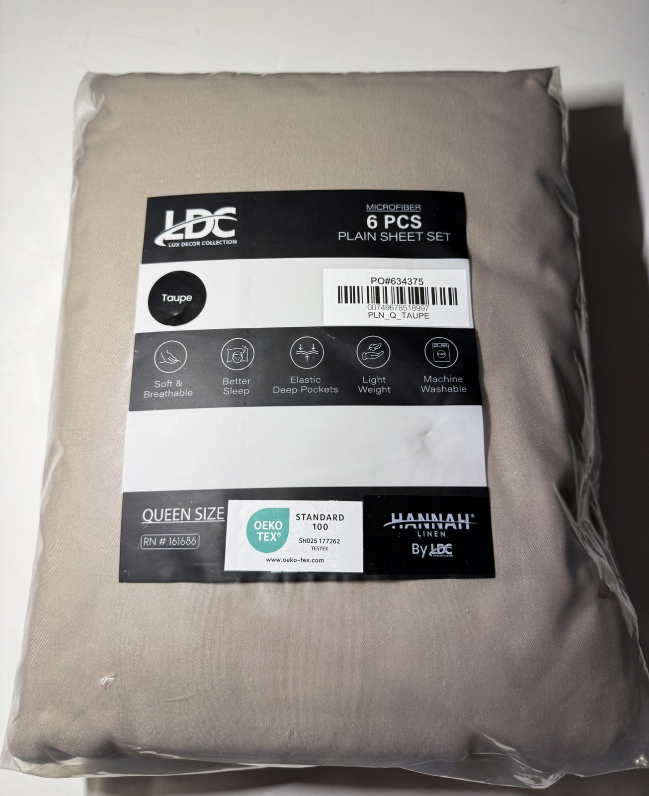 LDC LUX DECOR COLLECTION Brown Microfiber 6 Pc Queen Sheet Set Deep Pocket Soft gallery