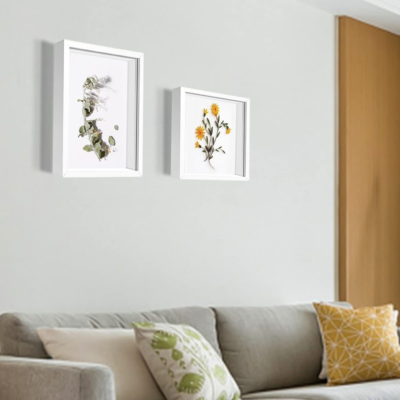 8x8 Shadow Frame Display Case with Letter Stickers, 3D Picture Frame, Display... gallery
