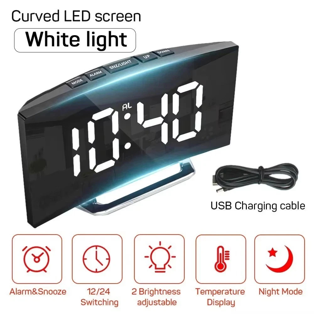 Digital LED Large Display Wall Desk Alarm Clock With Calendar Temperature Date gallery