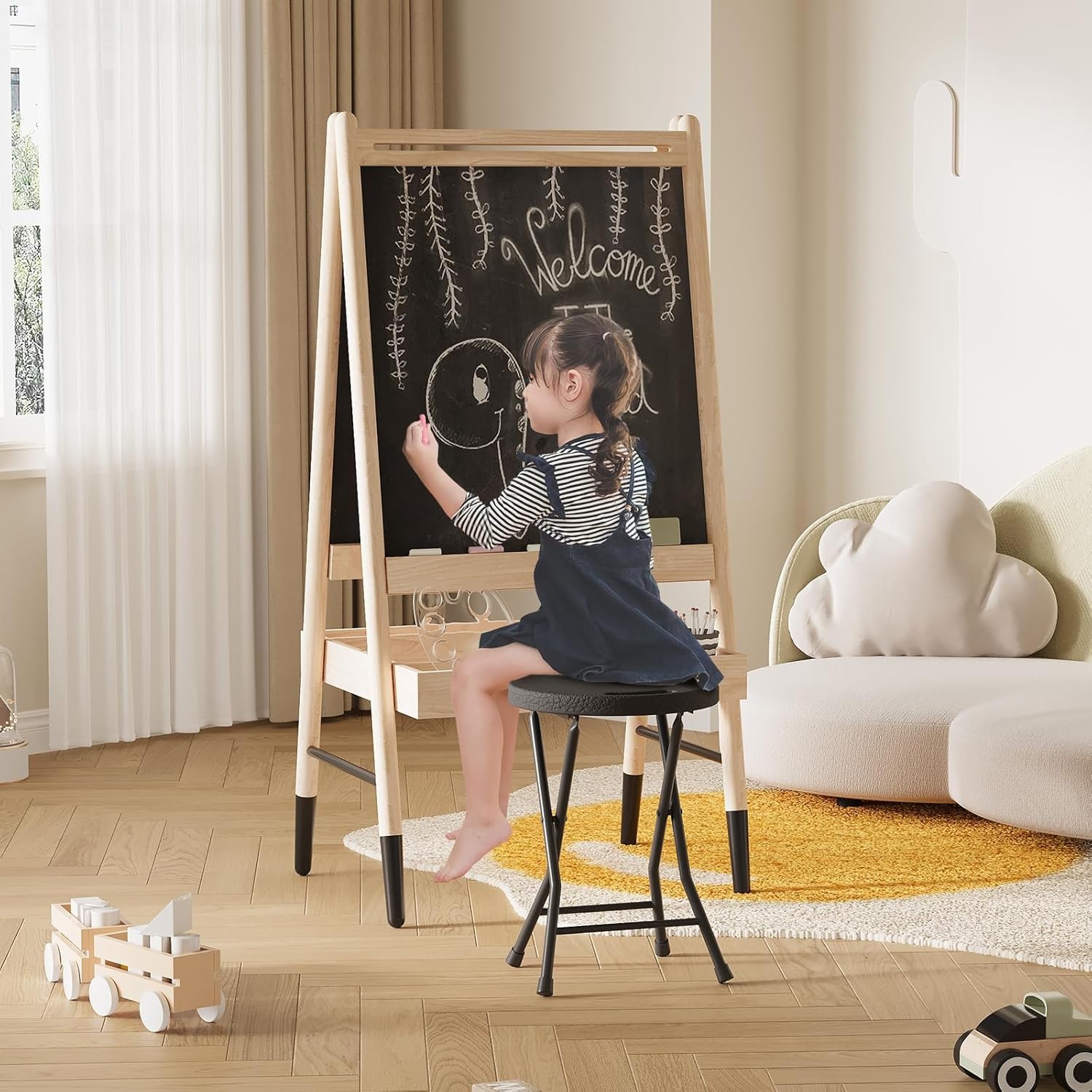 Folding Stool Chair w/ Handle Portable Heavy Duty Round Foldable Dorm Kitchen gallery