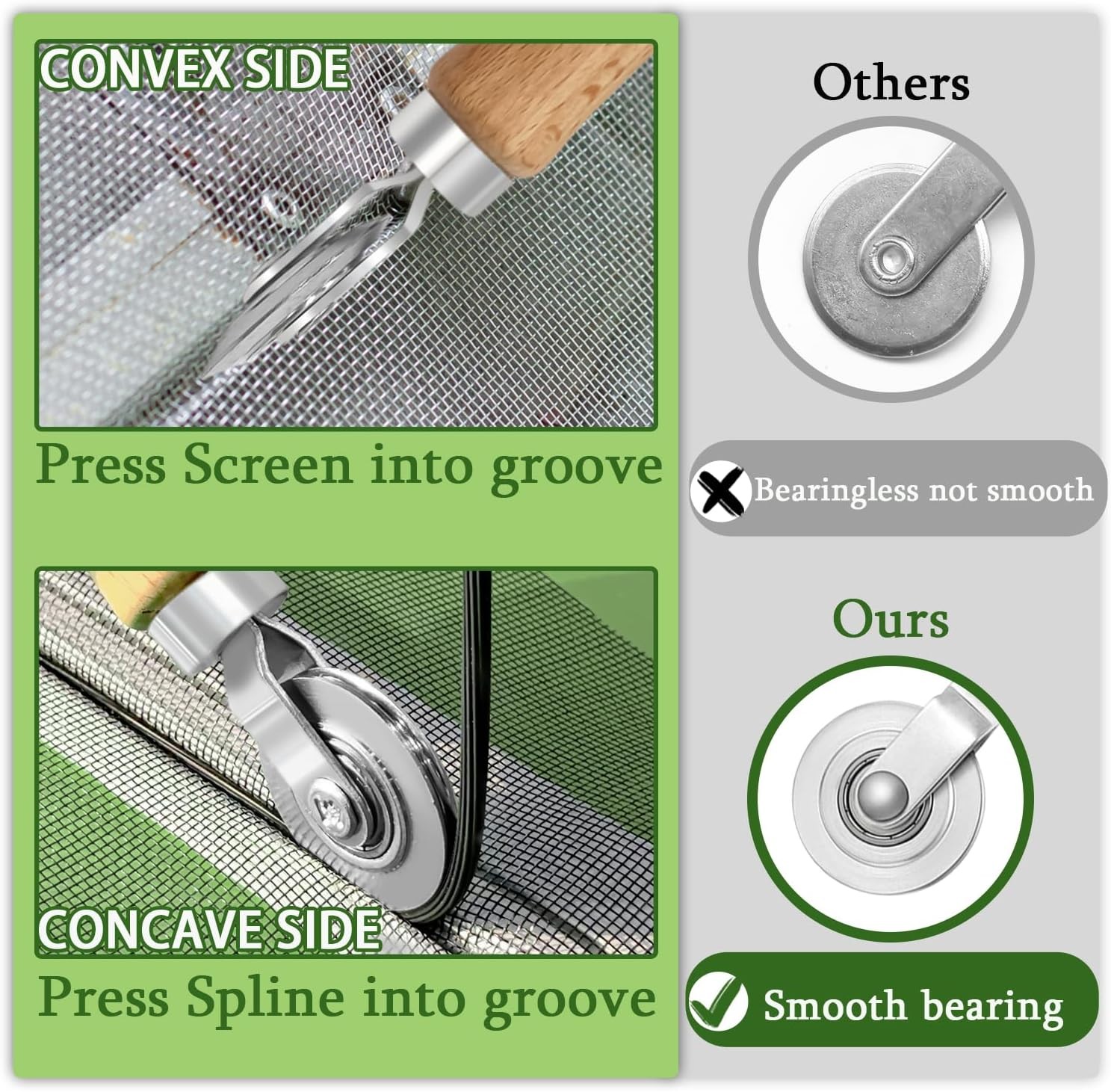 King&Charles 3 in 1 Screen Spline Roller Tool Bearing gallery