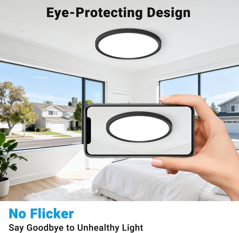 2 Pack LED Flush Mount Ceiling Light,12Inch 24W,3000K/3500K/4000K/5000K/6500K... gallery