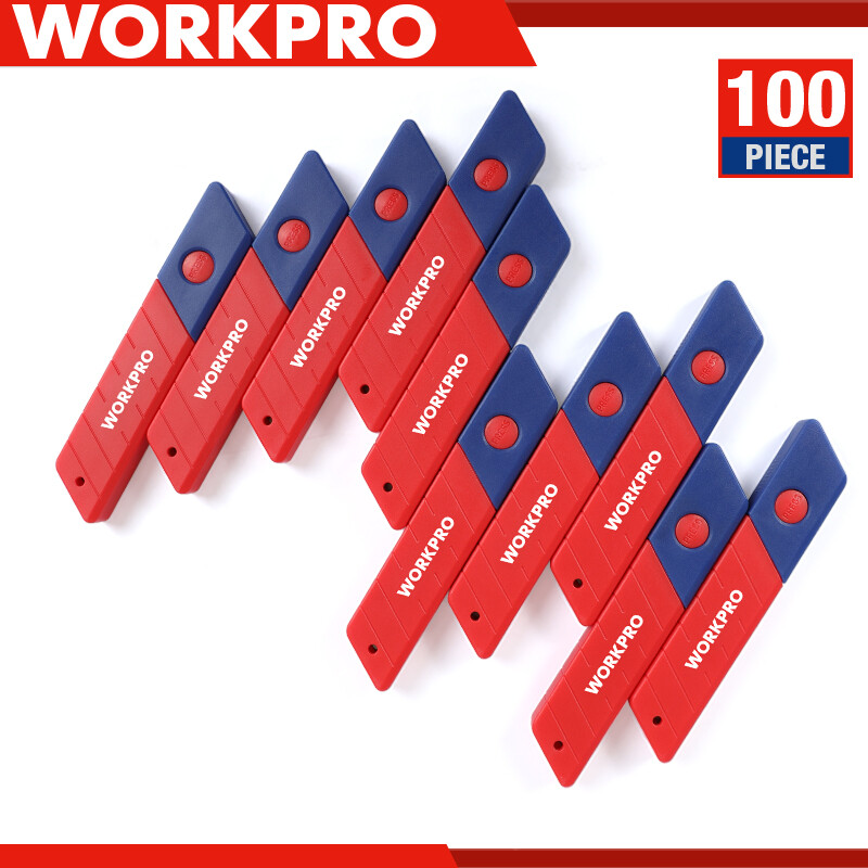 WORKPRO 100PC 18mm Snap-off Replacement Blades SK5 Steel Blade for Utility Knife gallery