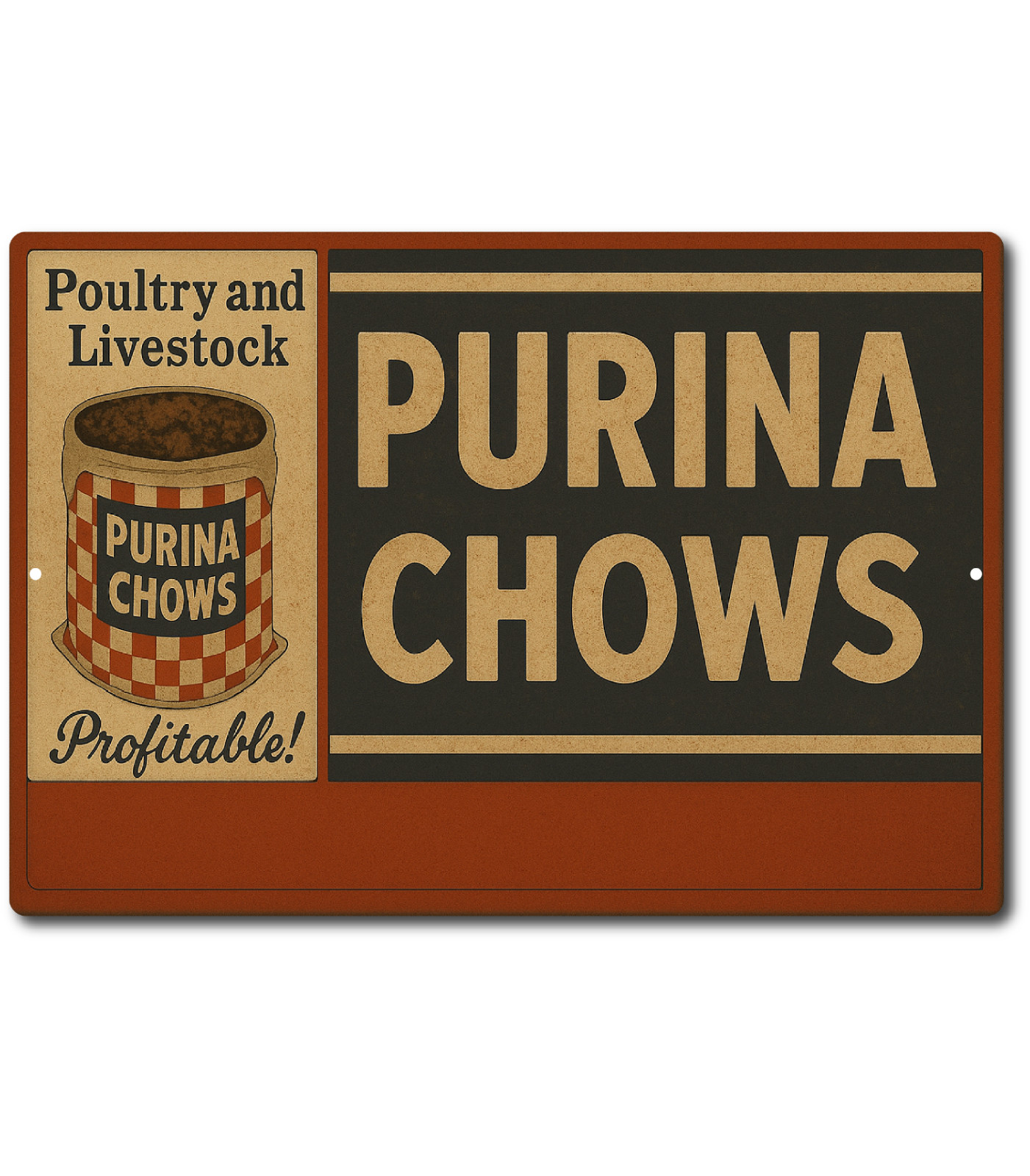Rustic Purina Chows Tin Sign Vintage Retro Farm Poultry Livestock Feed Decor gallery