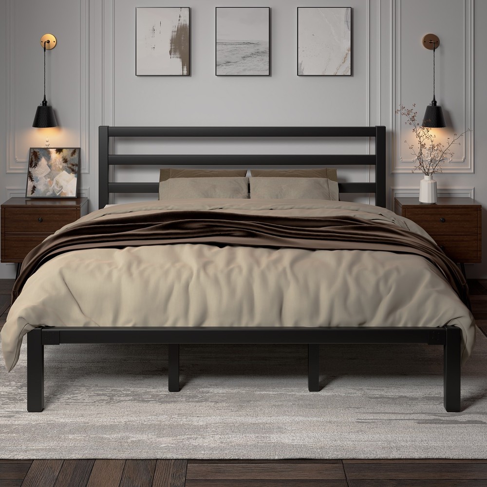 Full/Queen/King Platform Bed with Solid Structure, Massive Storage,Easy Assembly