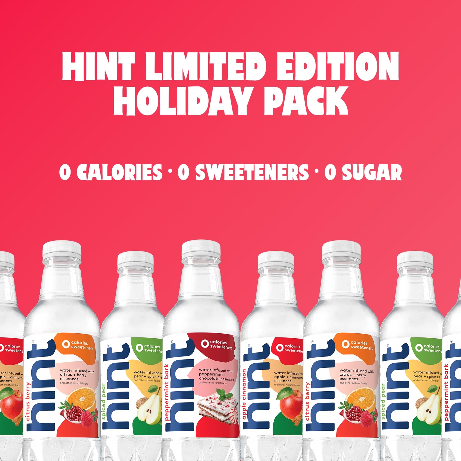 Hint Holiday Variety Pack 16 Fl Oz Pack of 12 Flavored Water Seasonal Cheers gallery
