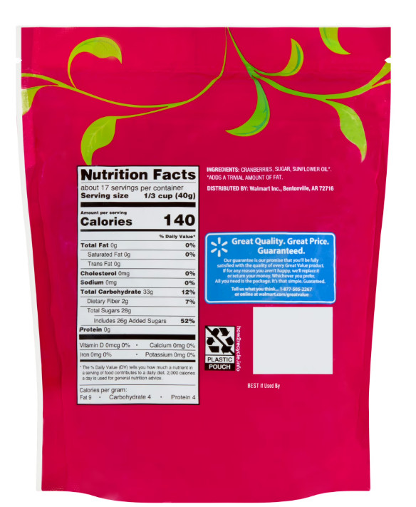 Great Value Sweetened Dried Cranberries 24 oz gallery