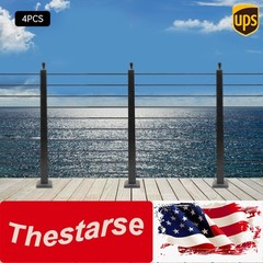 36″x2″x2″ Stainless Steel Adjustable Black Level Line Post Cable Railing Post