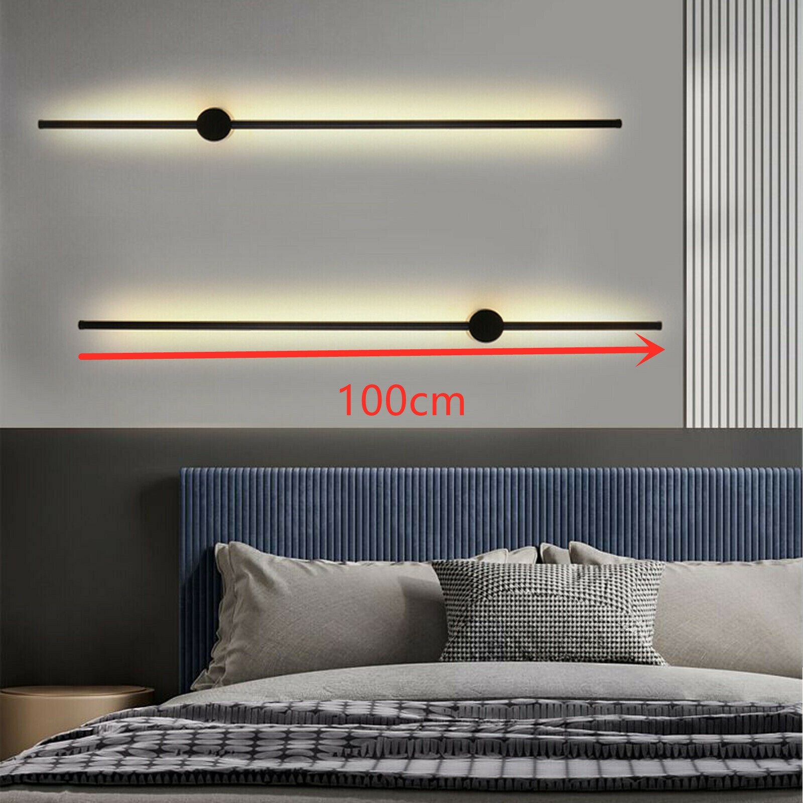 Modern Linear Pendant Lamp Acrylic LED Strip Light Living Room Lighting Fixture gallery