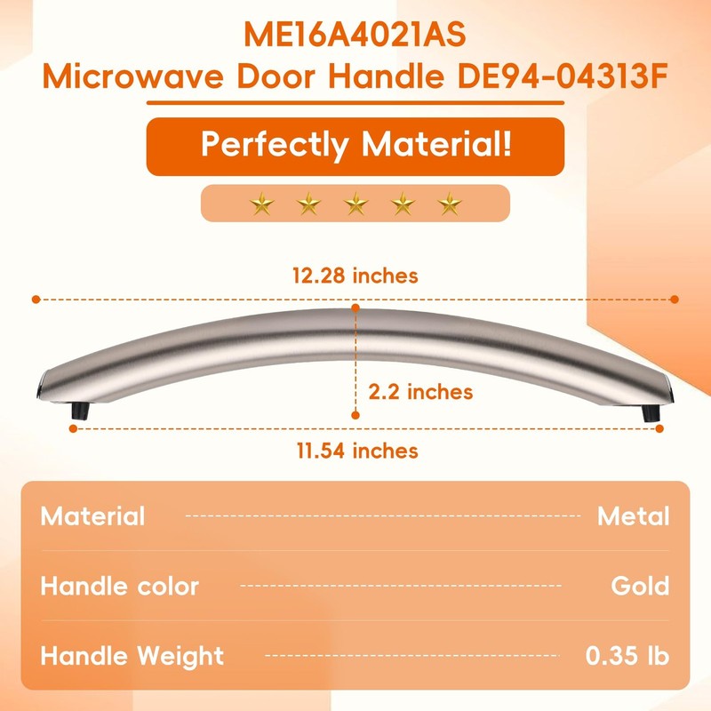 ME16A4021AS Microwave Door Handle Kit w/ Screws & Tool – Fits Samsung Models gallery