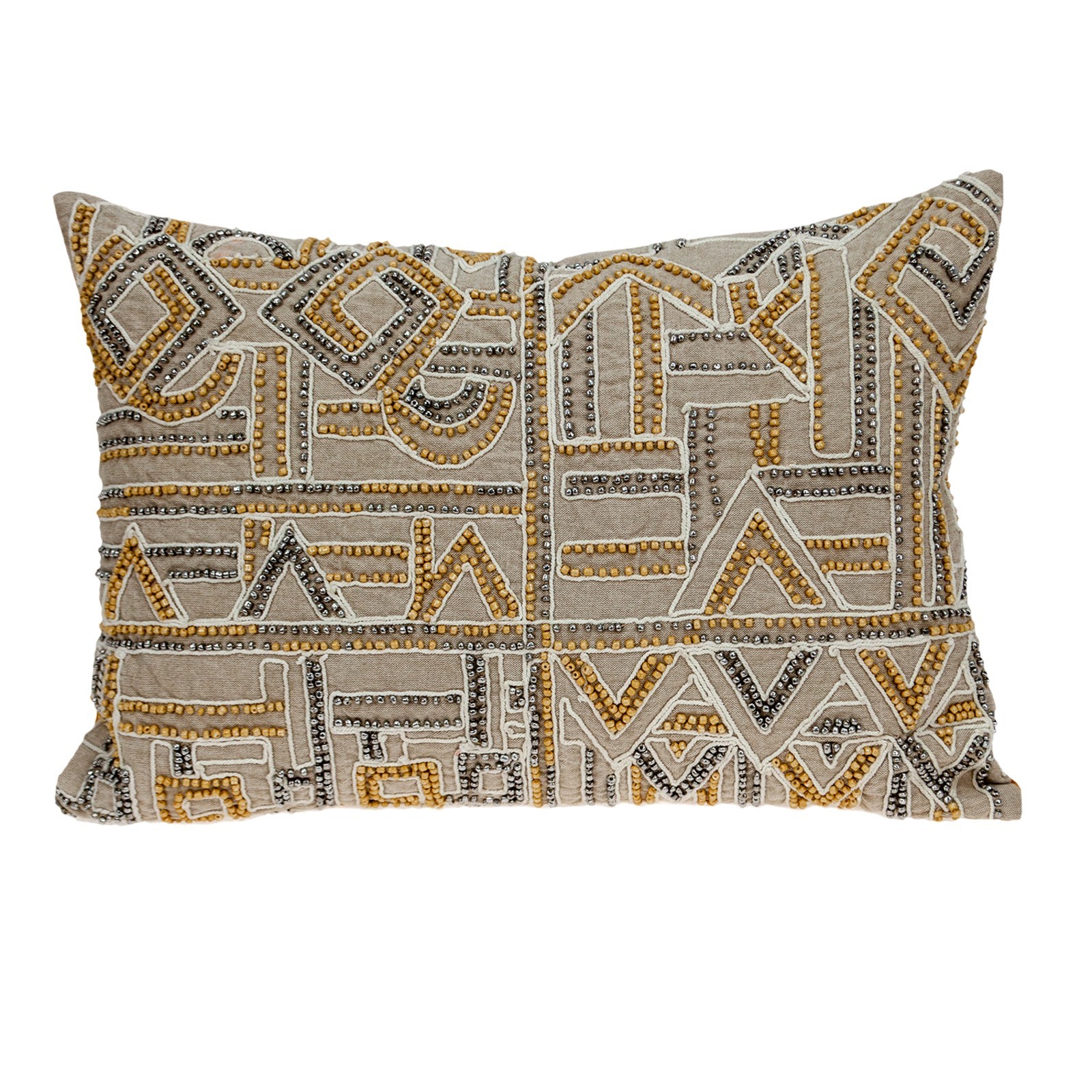Parkland Collection Azar Beige Geometric Lumbar Throw Pillow, 14 x 20 gallery