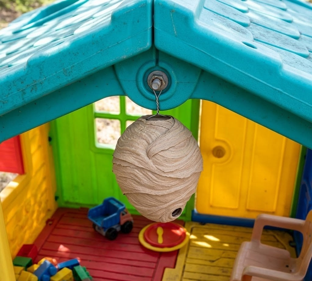 Chemical-Free Wasp Deterrent - Odorless Realistic Nest Decoy gallery